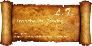 Lintscheidt Teodor névjegykártya